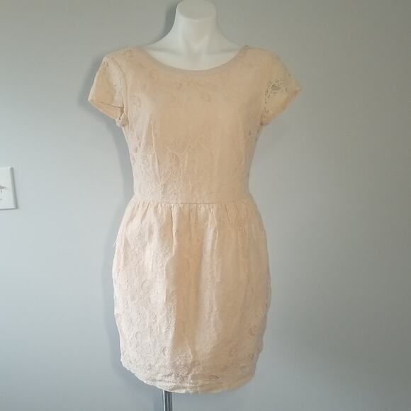 H&M Dresses & Skirts - H&M Conscious Collection Light Peach Lace Mini Dress